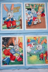 Robert Kaufman Darlene Zimmerman BUNNY TALES #14799 Cotton Fabric Book Panel - Picture 1 of 5