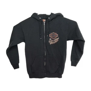 🔥Harley Davidson women's full-zip hoodie sweatshirt, Medium, black, Chariton IA - Picture 1 of 9