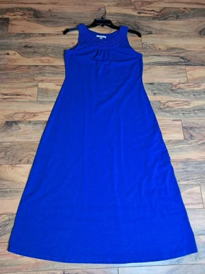 Liz Claiborne Sleeveless Crochet Neck Maxi Dress Stretch Size M Purple Comfort  Foto 1 de 4