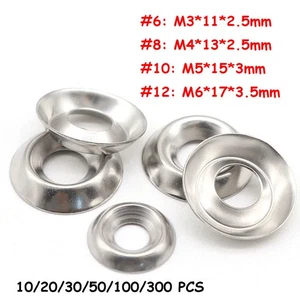 #6 #8 #10 #12 M3 M4 M5 M6 taza avellanada acabado arandelas acero inoxidable 304 - Imagen 1 de 9