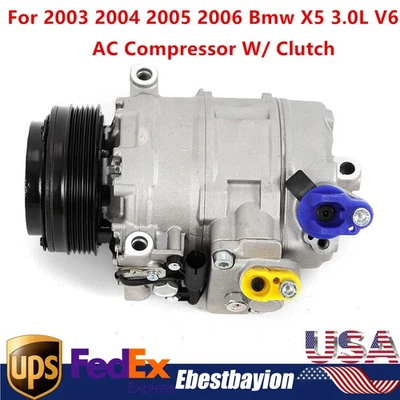 For 2003-2006 BMW X5 3.0i Sport Utility 3.0L AC Compressor w/ Clutch CO 10837C - Image 1 of 4