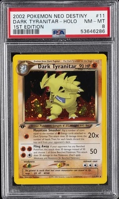2002 POKEMON NEO DESTINY 1ST EDITION #11 DARK TYRANITAR-HOLO PSA 8 - Image 1 of 2