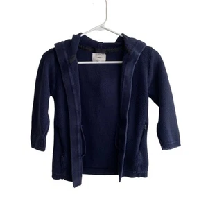 Zara Kids Knit Hooded Open Cardigan Sweater Navy Blue Unisex Size 7 - Picture 1 of 6