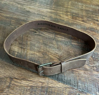 Ремень мужской American Eagle коричневый натуральная кожа классический опрятный 38 дюймов - Изображение 1 из 4