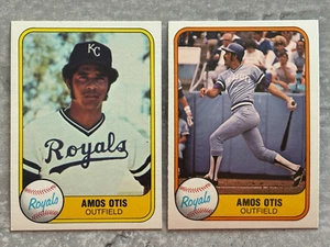 (2) 1981 Fleer AMOS OTIS "Wrong Photo" Error & Corrected Baseball Cards #32 - Picture 1 of 2