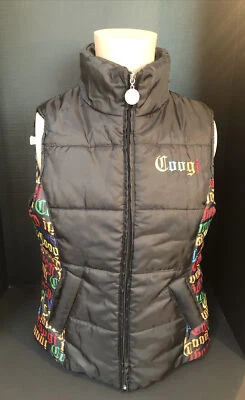 Coogi Large Womens Puffer Black And Colorful Vest - Image 1 of 4