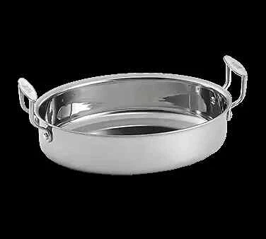 TableCraft CW2042 4 qt. Stainless Steel Tri-Ply Oval Pan Server w/ 2 Handles - Image 1 of 1