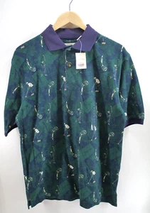 VINTAGE 90s MEN’S ST. JOHN’S BAY RUGBY POLO SHIRT Golf Print All over Medium - Picture 1 of 8