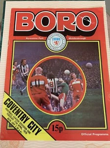 1978 Middlesbrough V Coventry English Soccer/football Programme - Picture 1 of 3