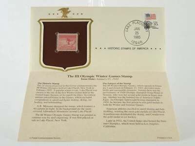 III Olympic Winter Games 1932 Stamp Historic Stamps America Commemorative Cover - Image 1 of 4