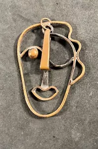 Rebajes Modernist Copper Articulated Abstract Face Pendant ~ Picasso - Picture 1 of 5
