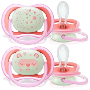 Philips Avent Ultra Air Nighttime Pacifiers 2-Pack Size 6-18 Months - Picture 1 of 5