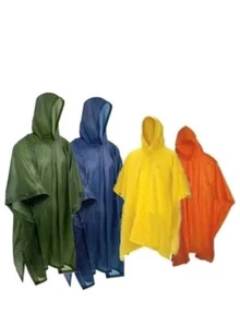 Mantella Poncho Impermeabile Anti Pioggia Con Cappuccio 3pz - Foto 1 di 1