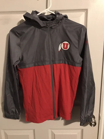 Under Armour Utah Utes Squad Warm Up Jacket Youth Large Red & Gray Cover