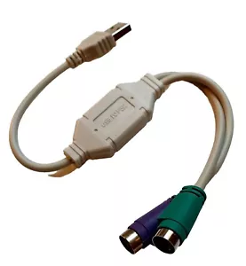 Usb to Ps/2 Ps2 Adapter Converter Distributor Active 2 x Ps2 Sockets Connections - Picture 1 of 2
