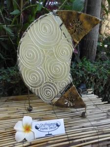 Bali Half Moon Table Lamp -  Metal & Resin hand crafted - Picture 1 of 9