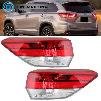 Par de luces traseras exteriores izquierda y derecha para Toyota Highlander 2017-2019 Foto 1 de 4