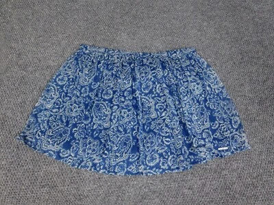 Falda Vintage Abercrombie & Fitch Mediana Mini Mujer Azul Línea A Floral Elástica Foto 1 de 4