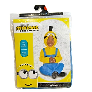 Minion Baby Costume Despicable Me 2 Piece Size 6-12 Months Detachable Hood - Picture 1 of 10