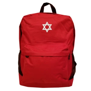 Bolso Mochila ROJO CON LOGOTIPO BORDADO ESTRELLA DE DAVID - Imagen 1 de 4
