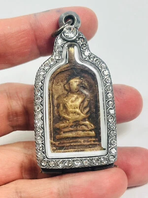 Большая мотыга LP Luang Por Plai монета Wat Kamphaeng старинный Rian работы 2478BE амулет чехол - Изображение 1 из 4