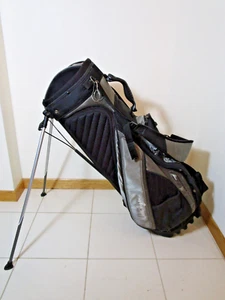 Walter Hagen 14 way Stand Golf Bag Black & Silver Dual Straps w/ Rain Cover - Picture 1 of 11