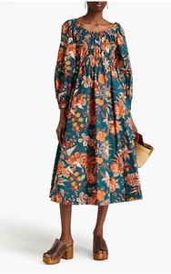 NWT $490 Ulla Johnson Helena Dress 6 S Delphinium Floral Cotton - Picture 1 of 13