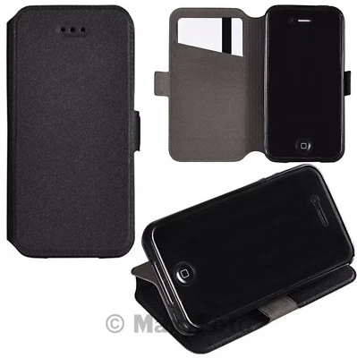CUSTODIA BOOK SILICONE FLIP CASE LIBRO ECO PELLE PER XIAOMI REDMI NOTE 4X BLACK - Immagine 1 di 4