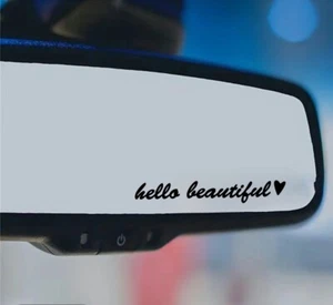 Hello Beautiful Rear View Mirror Vinyl Decal Sticker - Bild 1 von 1