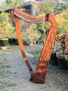 22 String harp SOLID ROSEWOOD Extra Strings & Carrying case Great for Teenagers