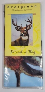 Evergreen Decorative Flag - Buck #131851 - 29" X 43" - Double Sided Image - Picture 1 of 12