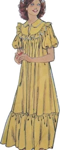 1970s Ruffled Yoke Tiered Maxi Dress Balloon Sleeve Style Sewing Pattern 2266 - Picture 1 of 3