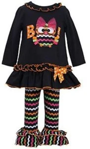 NWT Girls 7 BONNIE JEAN OWL BOO Dress & Chevron Leggings Halloween Set - Picture 1 of 1