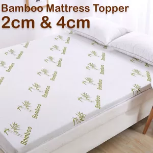 Neu Qualität Bambus Memory Foam Matratze Topper antiallergisch orthopädisch 2 cm/4 cm - Bild 1 von 22