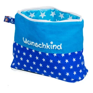 Kulturbeutel Sterne 21x16cm mit Namen Kinder Waschtasche Kosmetikbeutel kobalt - Bild 1 von 4