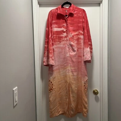 Young Fabulous Broke YFB Large Ombre Tie Dye Crochet Pebble Beach Coverup Dress - Image 1 of 4