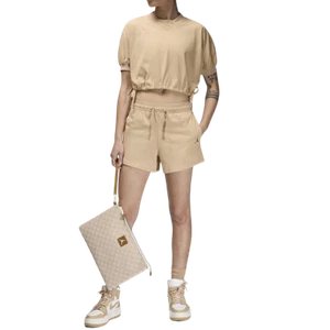 Air Jordan Women's Knit Shorts FN5795-244 Medium Brown/Desert Dust SZ XS-3XL - Picture 1 of 5