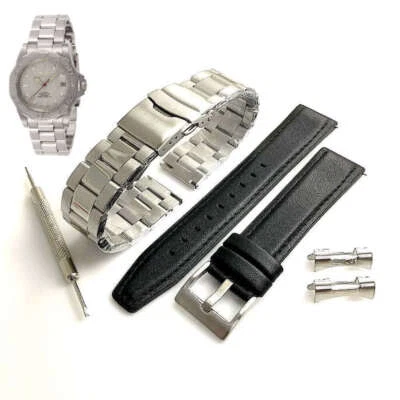 Pack of 2 Steel and Leather Replacement Watch Band Fits Invicta Pro Diver 9210 Foto 1 de 4