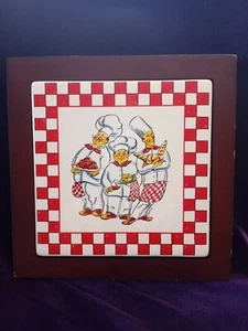 Azulejo de cerámica trivet temático de chef de 7,5"" - Imagen 1 de 7