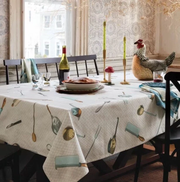 John Derian x Target Cutlery Toss Tablecloth Cotton Linen 60” x 84”