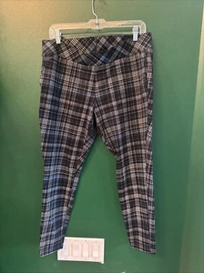 Torrid Size 1 Full Length Plaid Leggings With Pockets Blue Black White - Picture 1 of 6