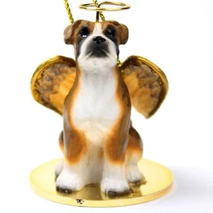 Boxer Ornament Angel Figurine Hand Painted Brindle Uncropped - Picture 1 of 1