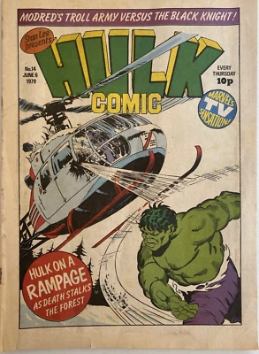 HULK COMIC.  NUMBER. 14.  VINTAGE MAGAZINE JUNE 6TH 1979. VERY GOOD CONDITION - Image 1 of 4