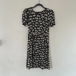 Cath Kidston | Grey Farm Pattern Tea Dress | UK 8 | Tractor & Animal Print - Picture 1 of 9