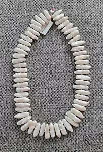 Freshwater Pearls in Sterling Silver Necklace New White Pearl Necklace Statement - Picture 1 of 6