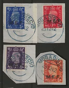 1942 MEF - Tiratura del Cairo su frammenti annullo Mogadiscio firmati Carraro - Foto 1 di 2