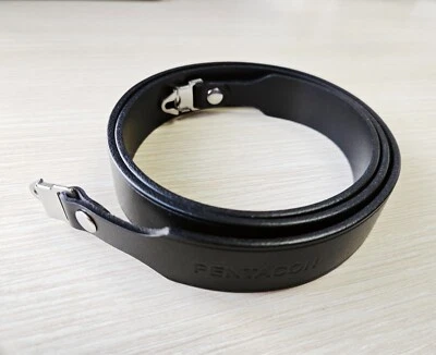 25mm Black Genuine Leather Shoulder Strap with Lug for Pentacon six P6 Camera - Image 1 of 4