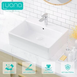 Ceramic Bathroom Basin Sink Vanity Above Counter Top Basins Bowl White 53*42*15 - Picture 1 of 5