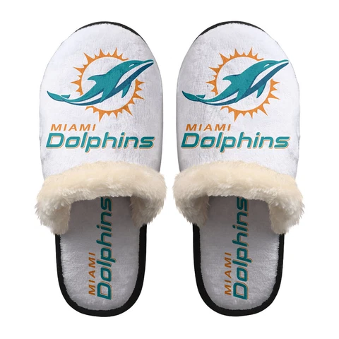 Miami Dolphins Unisex Fleece Slippers Warm Anti-slip House Indoor Shoes Gifts Cover