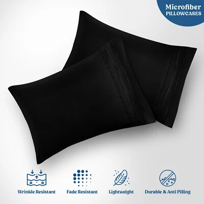 Conjunto de 2 fronhas 1800 queen king ultra macias conjunto de 2 fronhas - Imagem 1 de 4